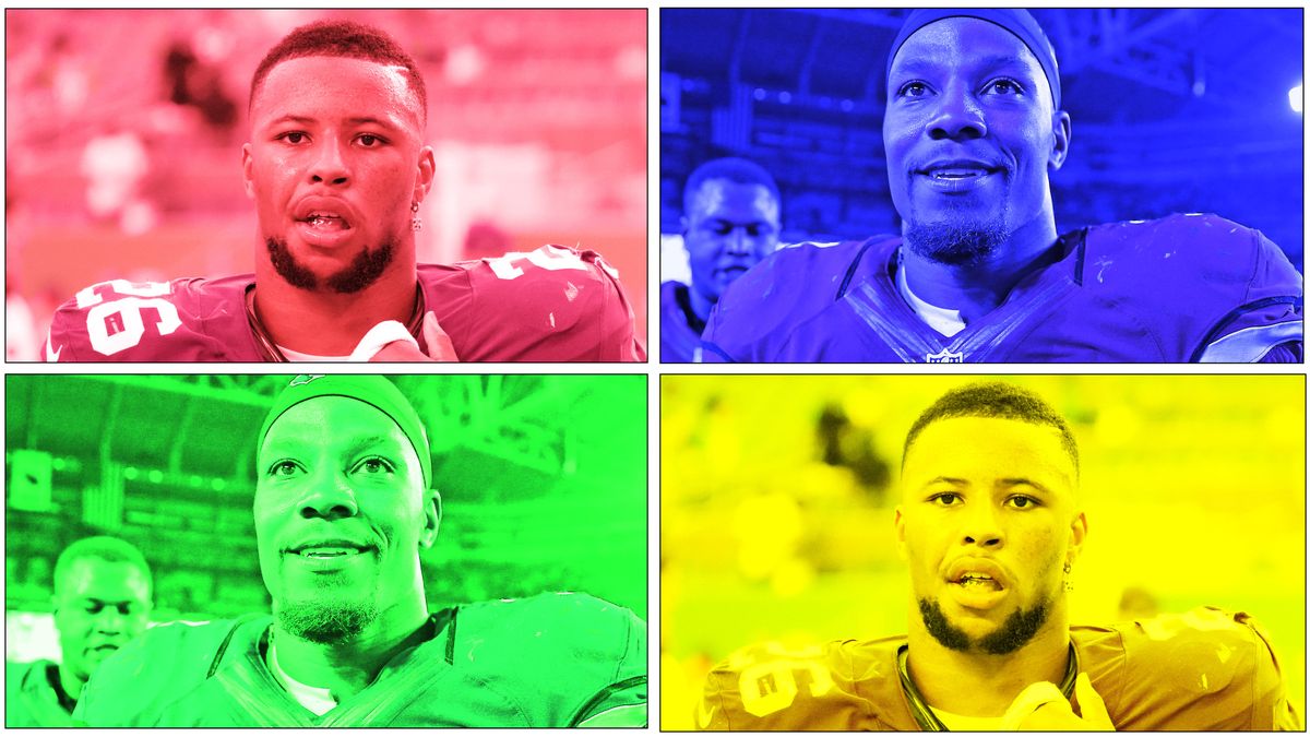 Saquon Barkley (upper left, lower right) is looking a lot like David Johnson post-injury.