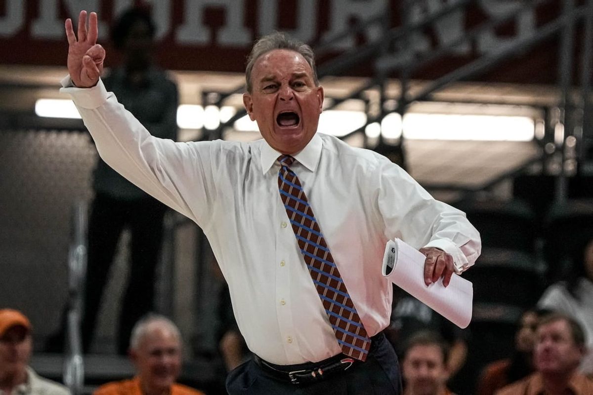 Texas Longhorns head coach Vic Schaefer yells instructions from the sideline during the women   s basketball game against the University of Connecticut at the Moody Center on Sunday, Dec. 3, 2023 in Austin.