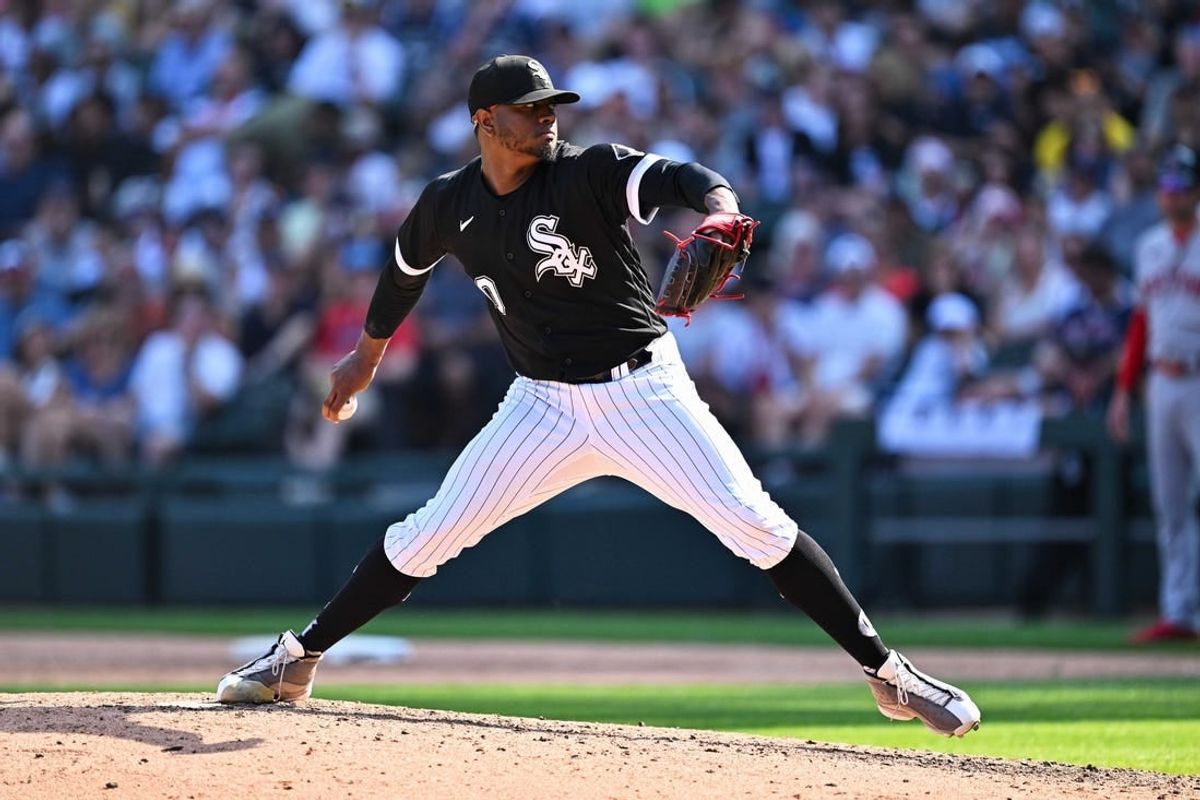 Jun 24, 2023; Chicago, Illinois, USA;  Chicago White Sox pitcher Gregory Santos (60) pitches against the Boston Red Sox at Guaranteed Rate Field.