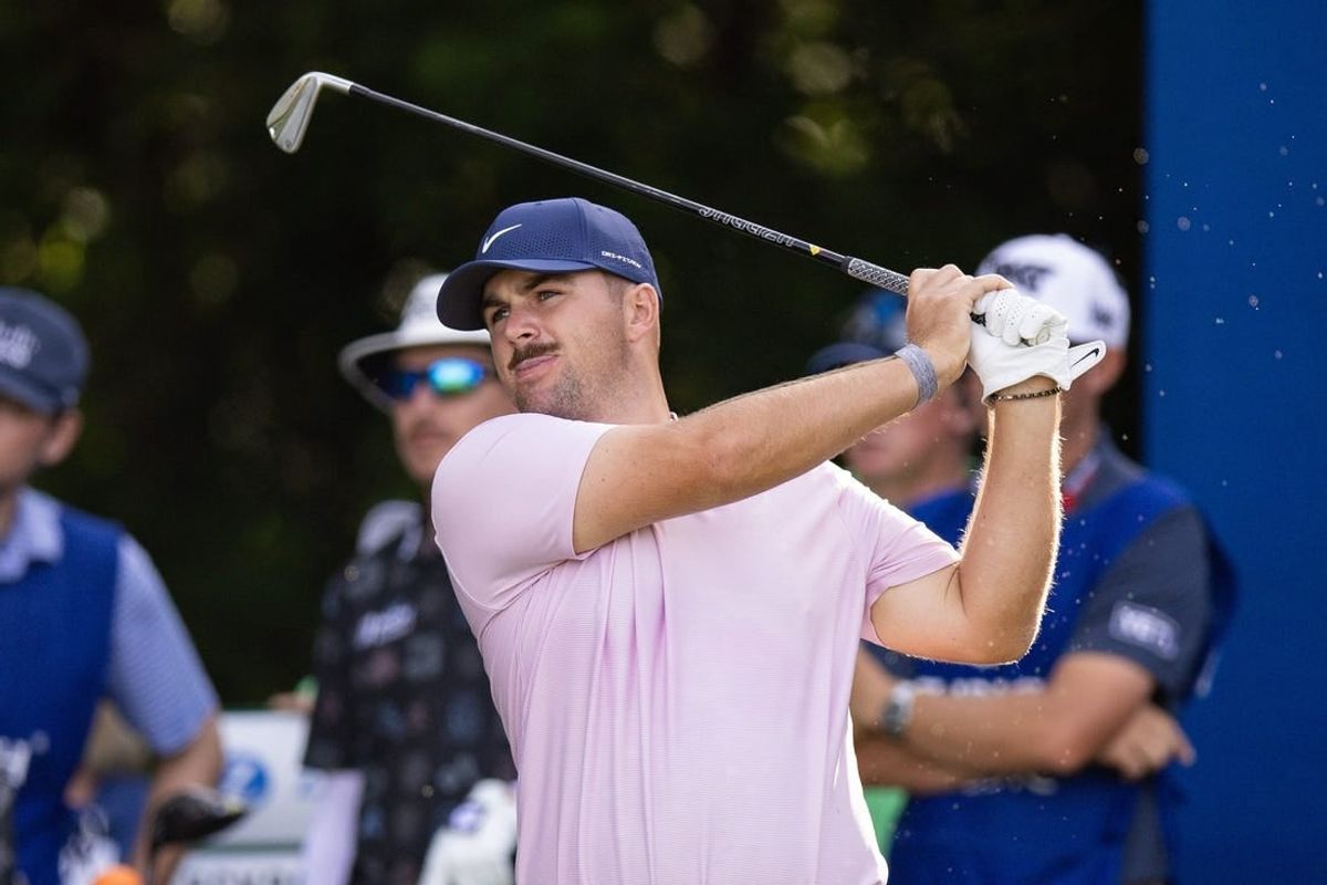 Apr 26, 2024; Avondale, Louisiana, USA; Chris Gotterup plays his shot from the tenth tee during the second round of the Zurich Classic of New Orleans golf tournament.