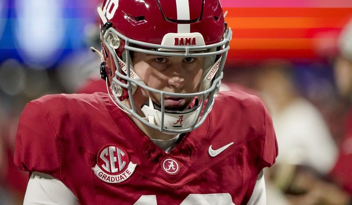 Dec 2, 2023; Atlanta, GA, USA;  Alabama Crimson Tide place kicker Will Reichard (16) warms up before the SEC Championship Game against the Georgia Bulldogs at Mercedes-Benz Stadium.