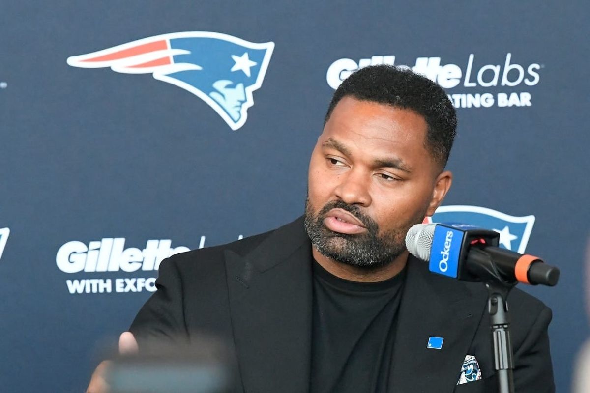 Jan 17, 2024; Foxborough, MA, USA; New England Patriots head coach Jerod Mayo answers questions from the media at a press conference at Gillette Stadium to announce his hiring as head coach.