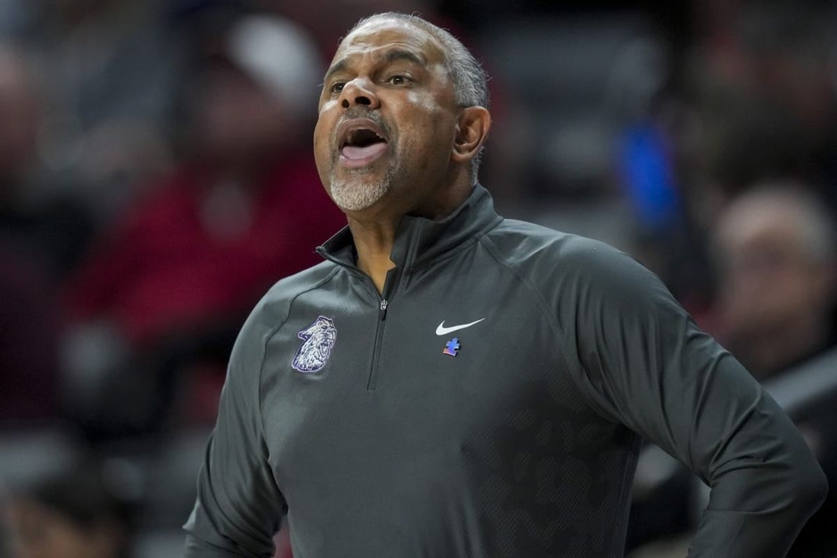 Mar 2, 2024; Cincinnati, Ohio, USA;  Kansas State Wildcats head coach Jerome Tang works the sideline in the game against the Cincinnati Bearcats in the second half at Fifth Third Arena.