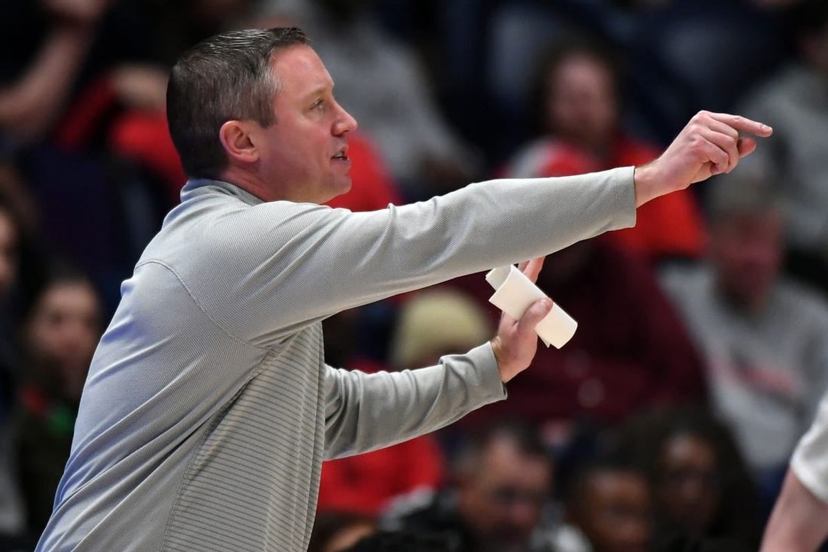 Mar 13, 2024; Nashville, TN, USA; Georgia Bulldogs head coach Mike White yells from the sideline during the second half against the Missouri Tigers at Bridgestone Arena.