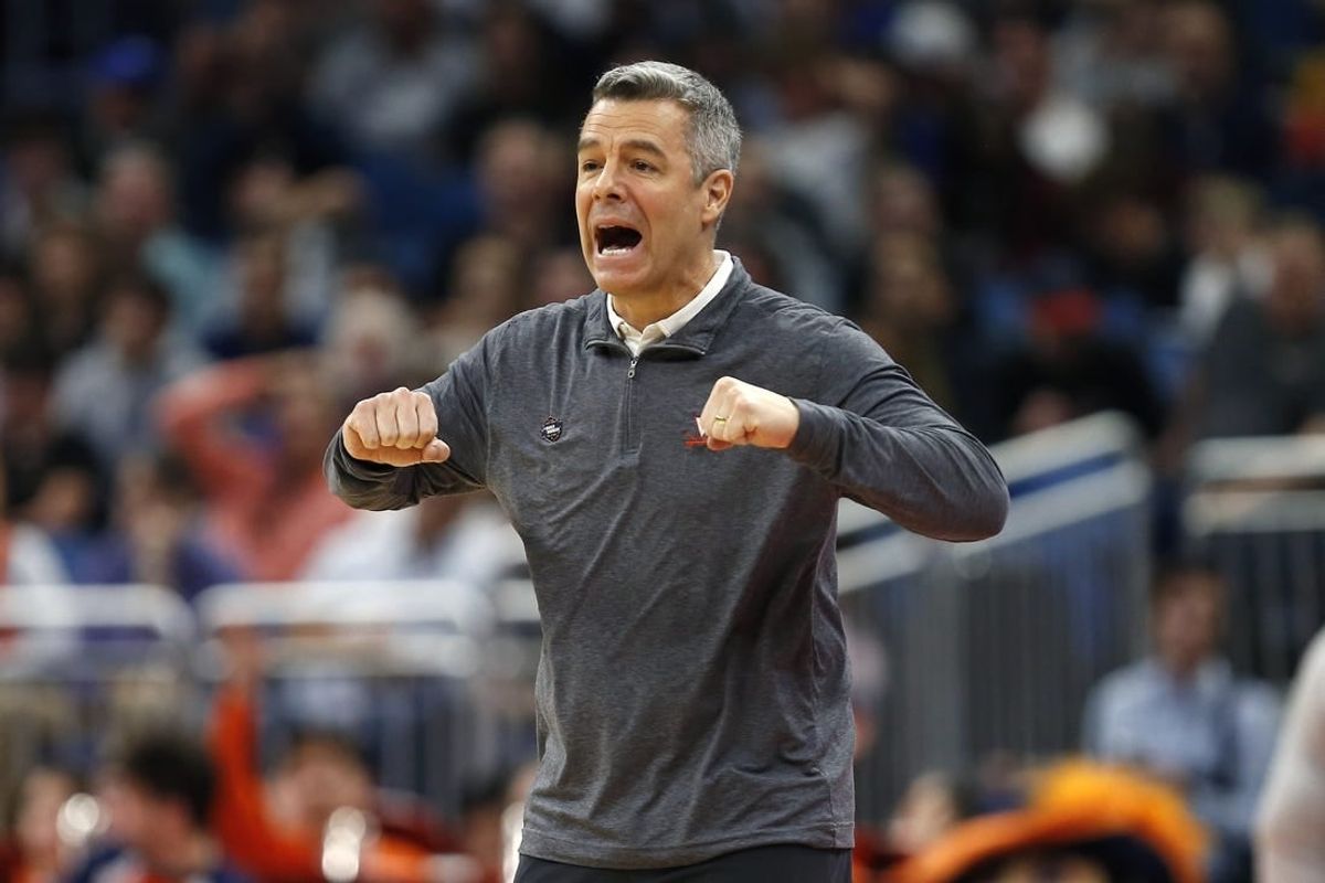 Mar 16, 2023; Orlando, FL, USA; Virginia Cavaliers head coach Tony Bennett reacts during the second half against the Furman Paladins at Amway Center.