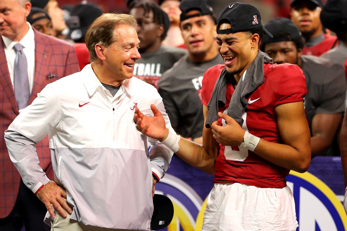 Nick Saban and Bryce Young were giddy after Alabama’s 41-24  win over No. 1 Georgia on Saturday.