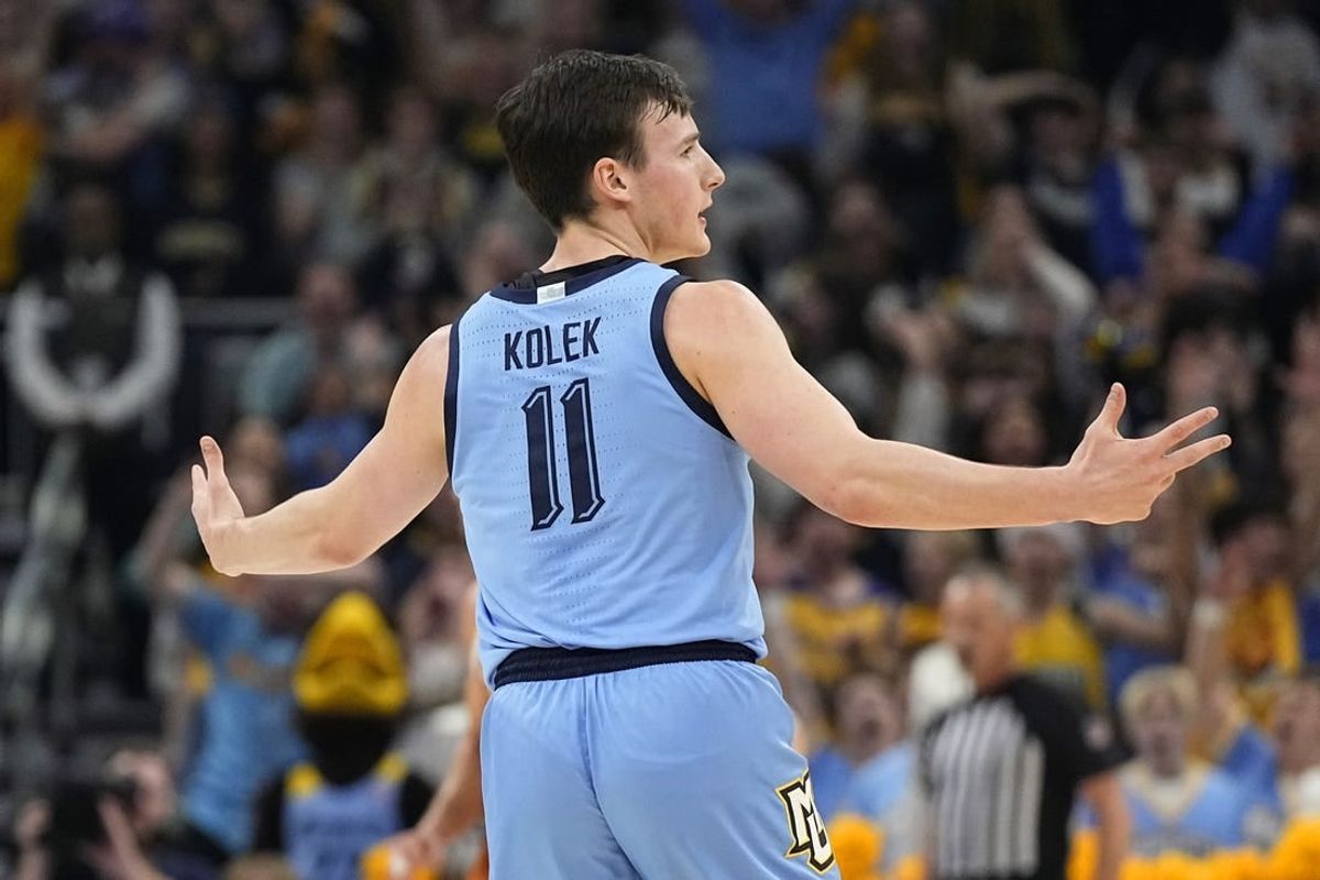 Dec 6, 2023; Milwaukee, Wisconsin, USA;  Marquette Golden Eagles guard Tyler Kolek (11) during the game against the Texas Longhorns at Fiserv Forum.