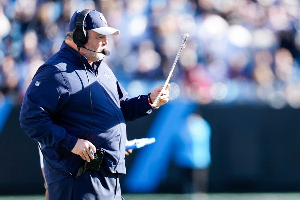 Nov 19, 2023; Charlotte, North Carolina, USA; Dallas Cowboys coach Mike McCarthy during the second quarter against the Carolina Panthers at Bank of America Stadium.