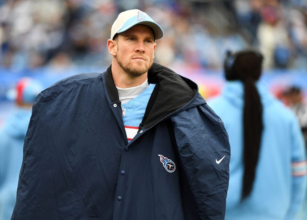 Dec 17, 2023; Nashville, Tennessee, USA; Tennessee Titans quarterback Ryan Tannehill (17) walks the sideline during the first half against the Houston Texans at Nissan Stadium.