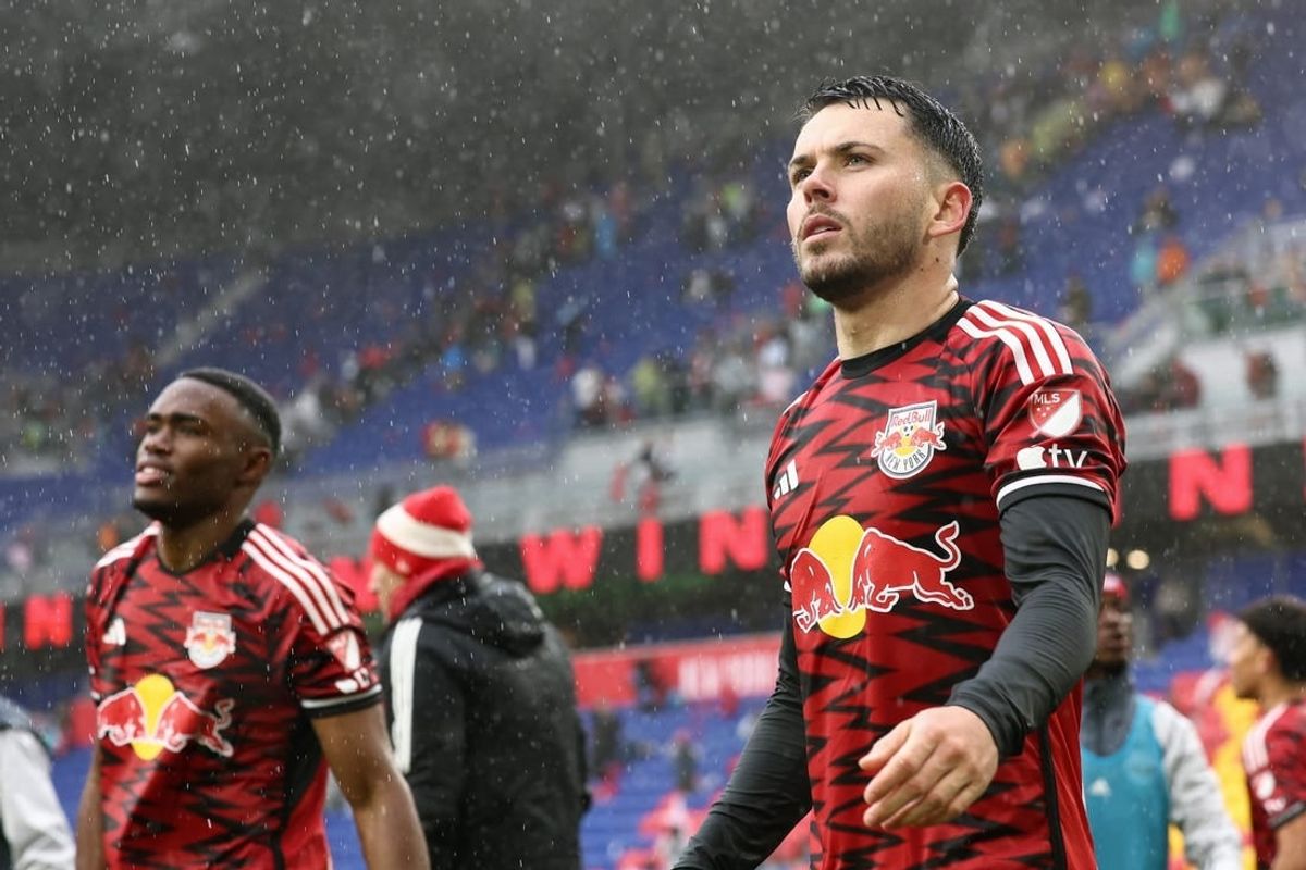 Mar 23, 2024; Harrison, New Jersey, USA; New York Red Bulls midfielder Lewis Morgan (9) after the match against Inter Miami CF at Red Bull Arena.