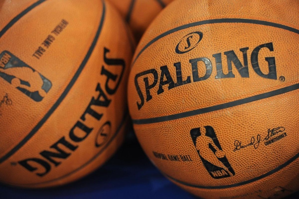 Mar 9, 2013; New York, NY, USA; A general view of Spalding basketballs before the game between the New York Knicks and Utah Jazz at Madison Square Garden. Mandatory Credit: Joe Camporeale-Imagn Images
