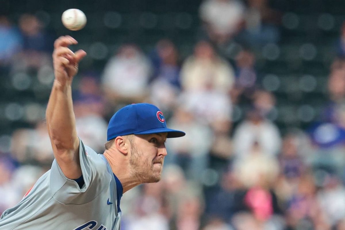 Apr 29, 2024; New York City, New York, USA; Chicago Cubs starting pitcher Jameson Taillon (50) delivers a pitch during the first inning against the New York Mets  at Citi Field.