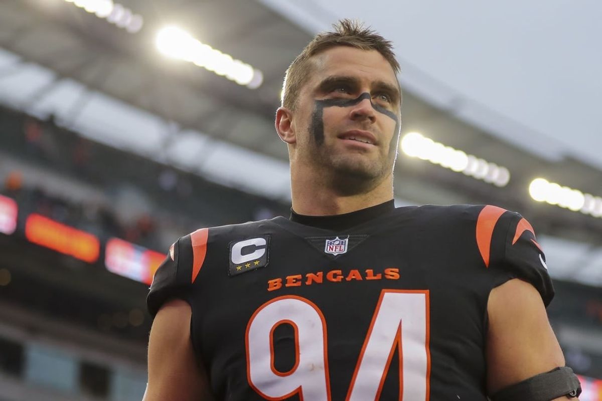 Jan 7, 2024; Cincinnati, Ohio, USA; Cincinnati Bengals defensive end Sam Hubbard (94) walks off the field after the game against the Cleveland Browns at Paycor Stadium.