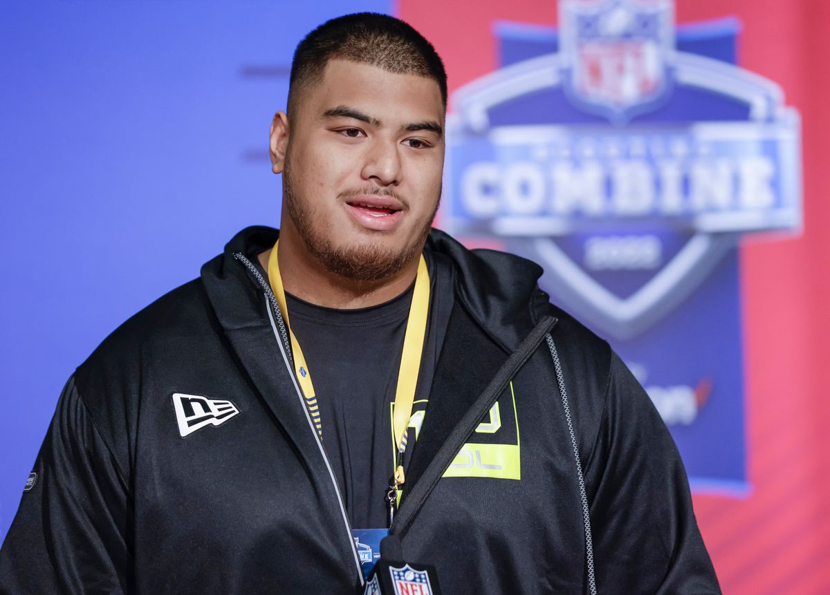 Daniel Faalele is listed at 6-foot-9 but measured 6-foot-8 at the NFL Combine.
