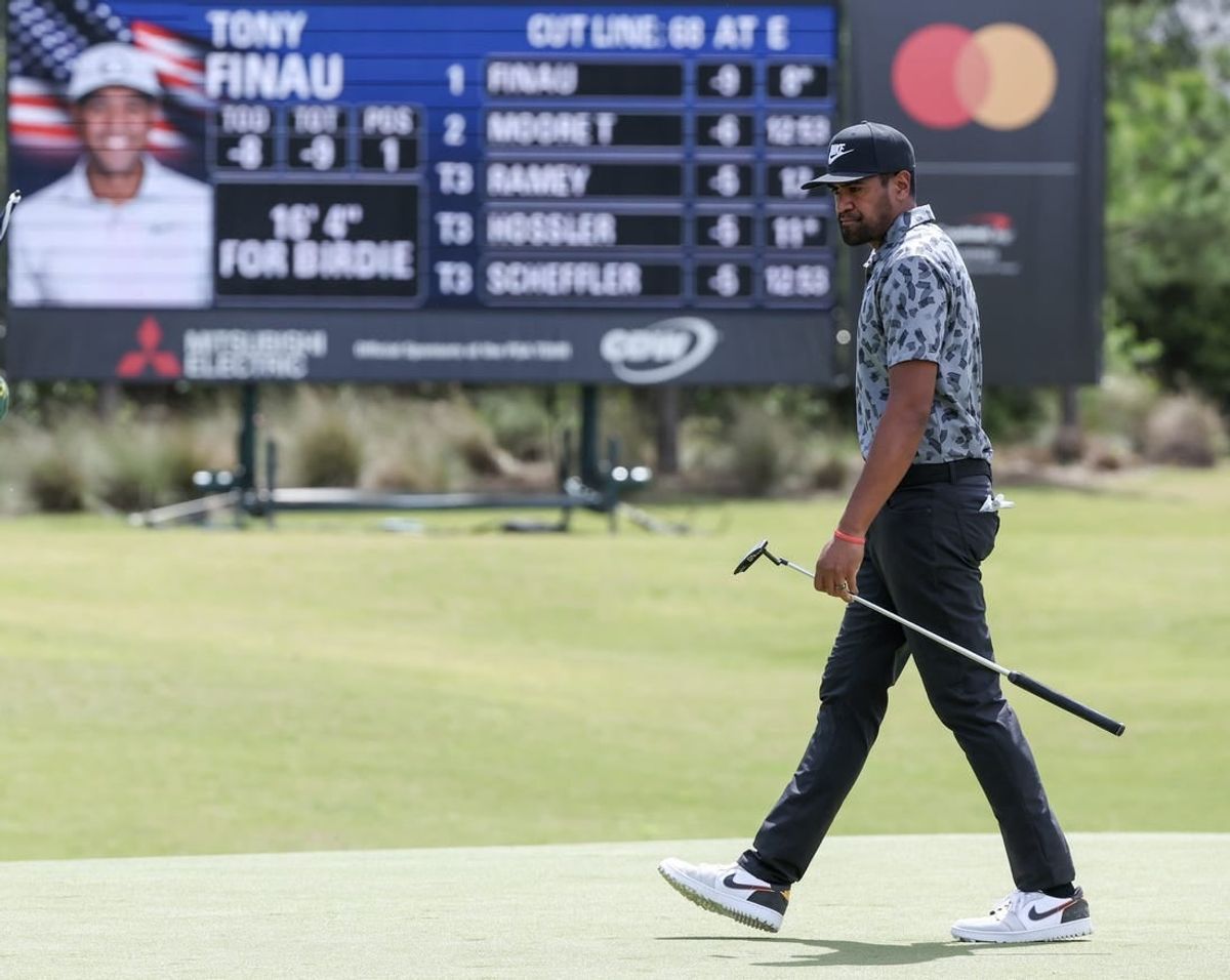 Mar 29, 2024; Houston, Texas, USA; Tony Finau (USA) walks the ninth green during the second round of the Texas Children's Houston Open golf tournament.