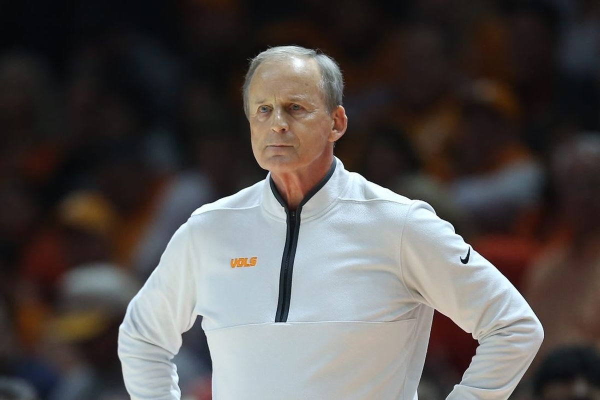 Mar 9, 2024; Knoxville, Tennessee, USA; Tennessee Volunteers coach Rick Barnes during the first half against the Kentucky Wildcats at Thompson-Boling Arena at Food City Center.