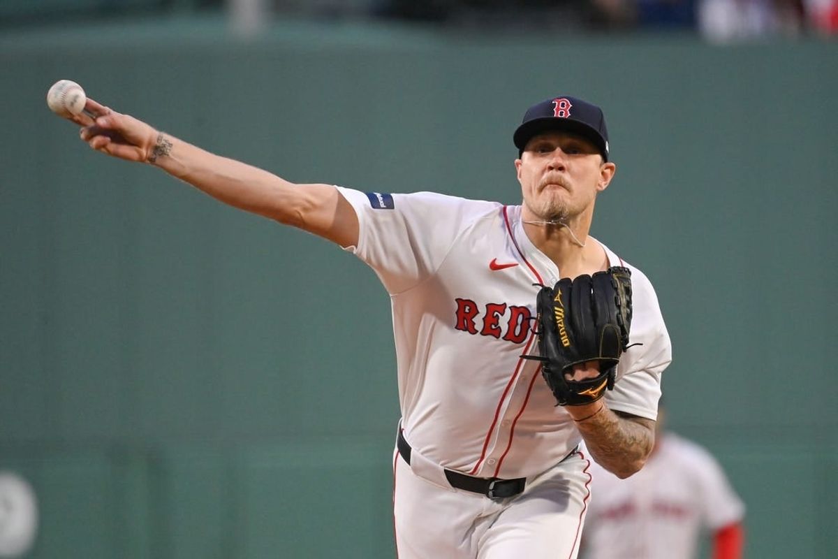 Apr 17, 2024; Boston, Massachusetts, USA; Boston Red Sox starting pitcher Tanner Houck (89) pitches against the Cleveland Guardians during the first inning at Fenway Park.