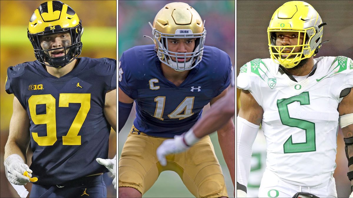 Michigan’s Aidan Hutchinson, Notre Dame’s  Kyle Hamilton, and Oregon’s  Kayvon Thibodeaux all should be considered at No. 1 for Jacksonville Jaguars.