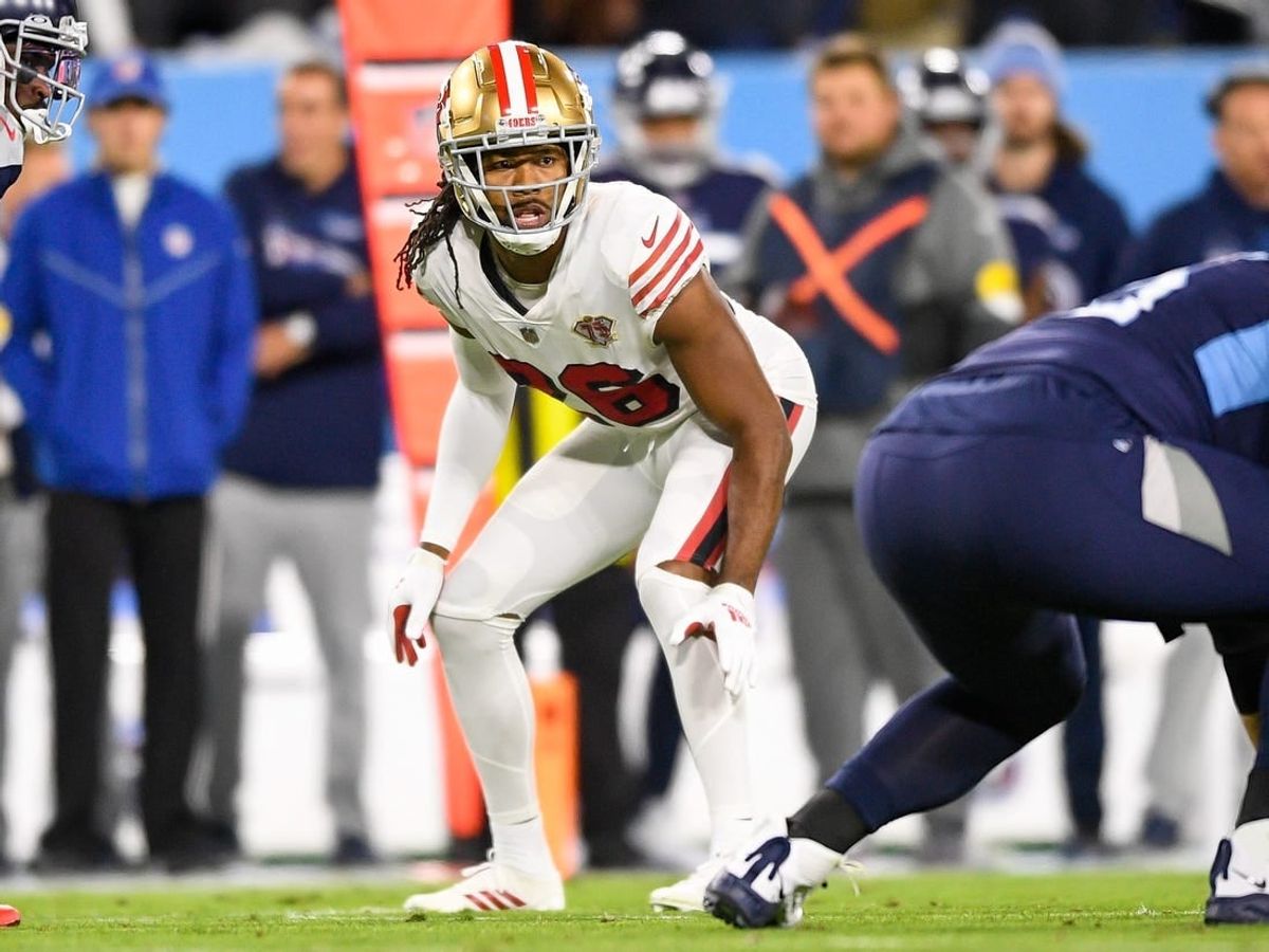 Dec 23, 2021; Nashville, Tennessee, USA;  San Francisco 49ers cornerback Josh Norman (26) against the Tennessee Titans during the first half at Nissan Stadium.