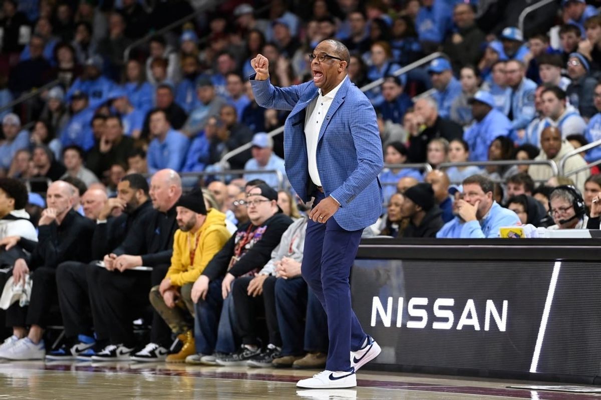 Jan 20, 2024; Chestnut Hill, Massachusetts, USA; North Carolina Tar Heels head coach Hubert Davis reacts to game action against the Boston College Eagles during the second half at Conte Forum.