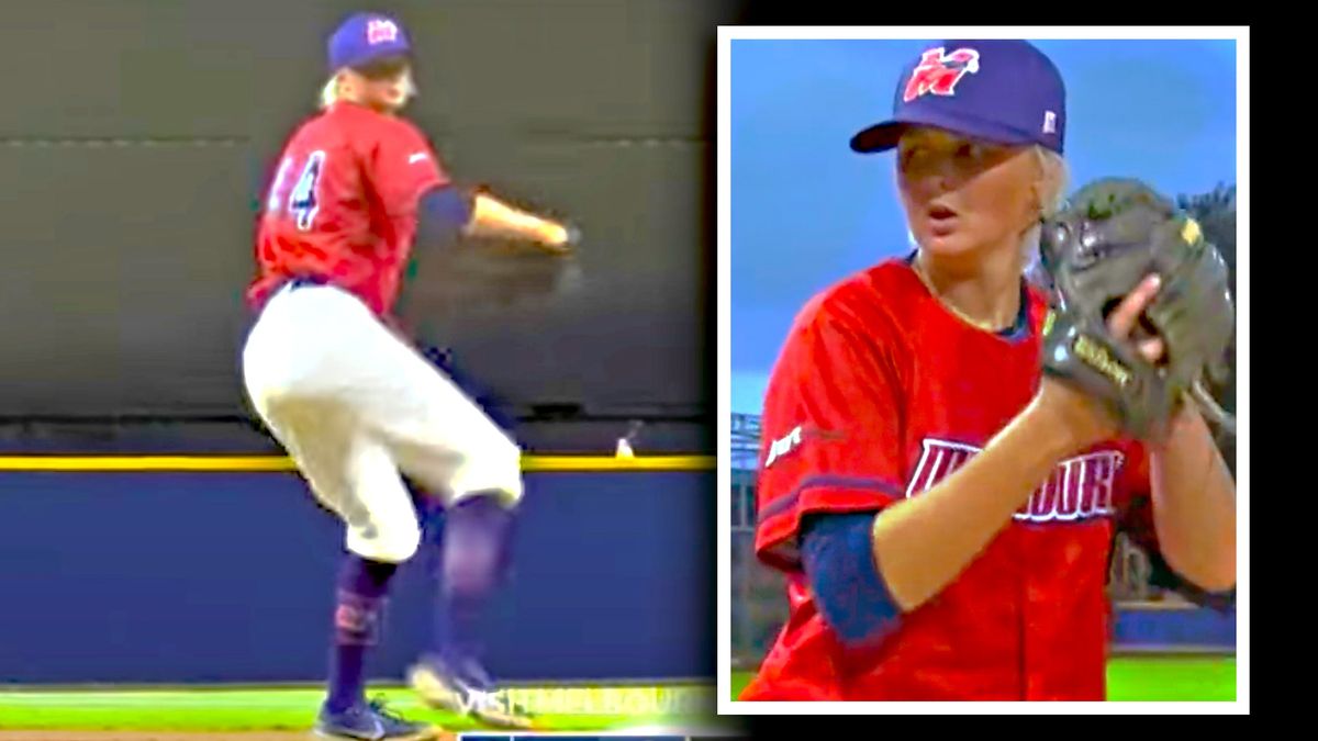 Australia’s Genevieve Beacom, 17, throws shutout inning in relief to make history.