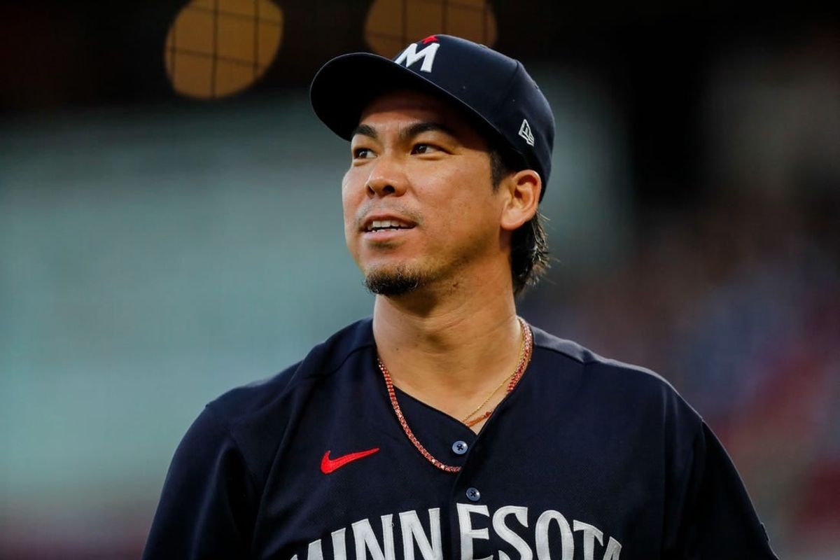 Sep 19, 2023; Cincinnati, Ohio, USA; Minnesota Twins starting pitcher Kenta Maeda (18) walks off the field at the end of the second inning in the game against the Cincinnati Reds at Great American Ball Park.