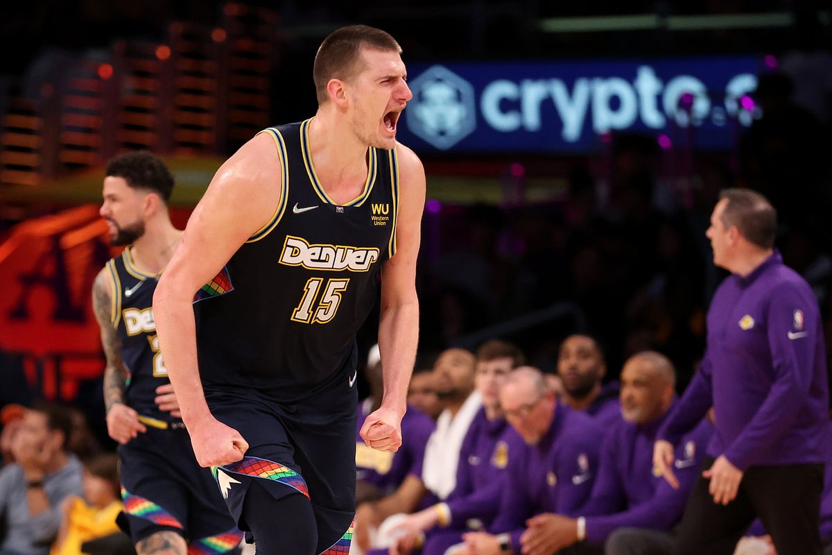Nikola Jokić leads the league in kicked-ball violations.