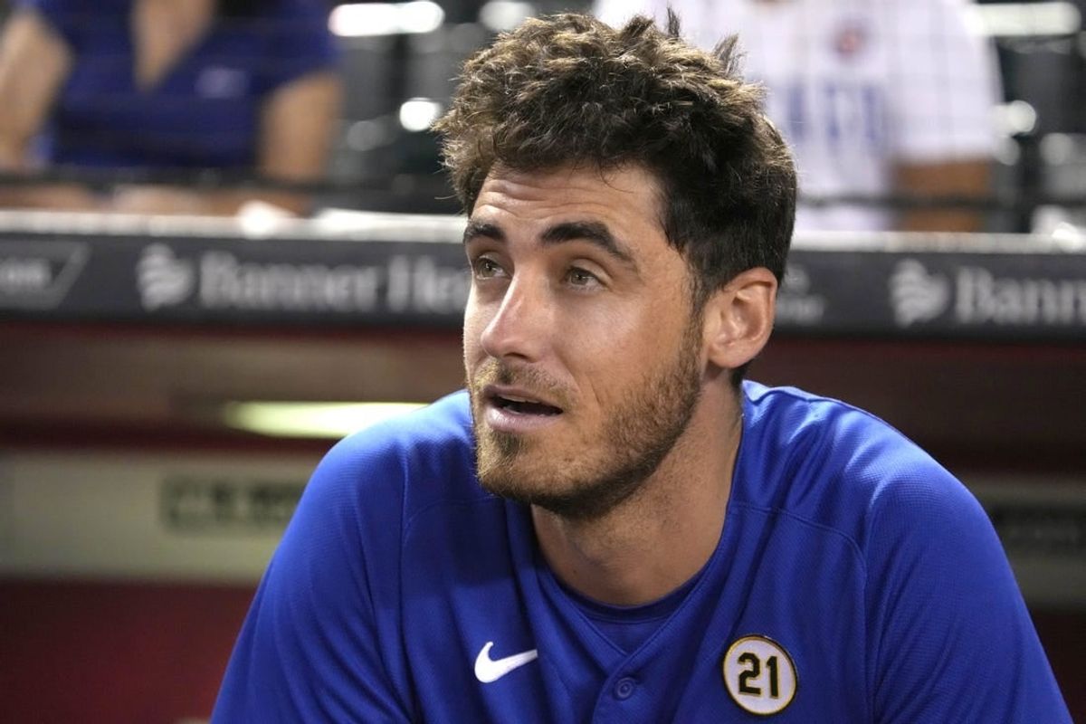 Sep 15, 2023; Phoenix, Arizona, USA; Chicago Cubs center fielder Cody Bellinger (24) gets ready for a game against the Arizona Diamondbacks at Chase Field.