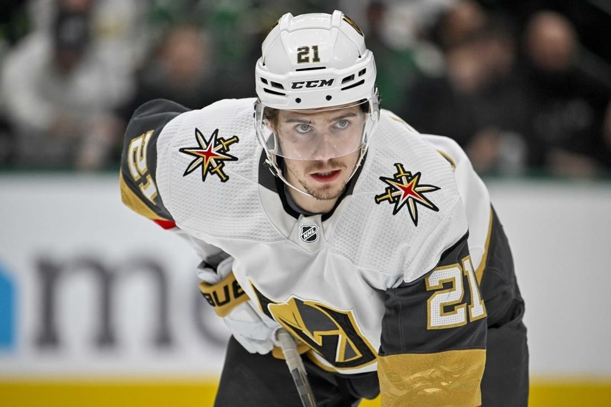 Nov 22, 2023; Dallas, Texas, USA; Vegas Golden Knights right wing Mark Stone (61) in action during the game between the Dallas Stars and the Vegas Golden Knights at the American Airlines Center.
