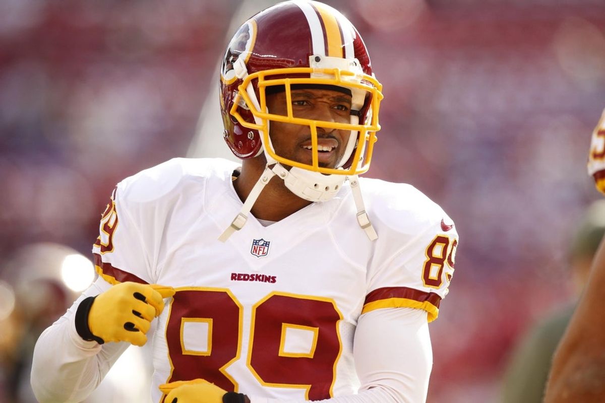Nov 23, 2014; Santa Clara, CA, USA; Washington Redskins wide receiver Santana Moss (89) stands on the field before the start of the game against the San Francisco 49ers at Levi's Stadium. Mandatory Credit: Cary Edmondson-Imagn Images