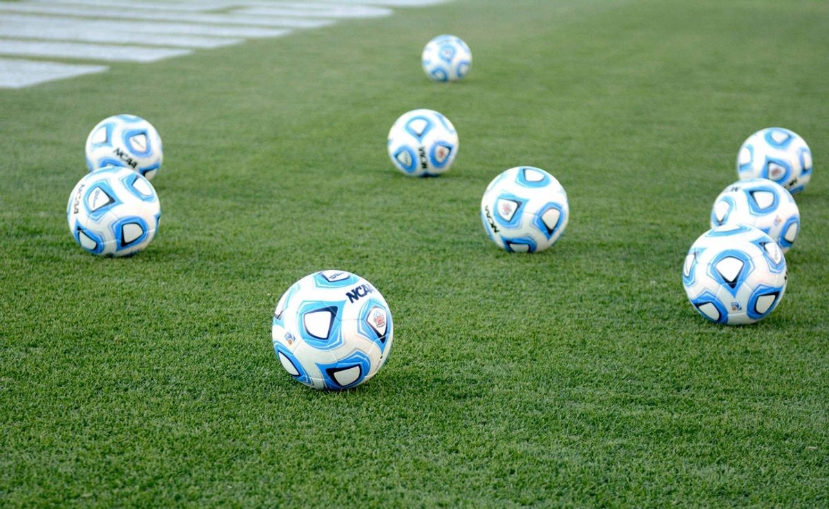 Dec 12, 2014; Cary, NC, USA;  General view of game balls before the a College Cup semifinal between the Virginia Cavaliers and UMBC at Wake Med Soccer Park. Mandatory Credit: Rob Kinnan-Imagn Images