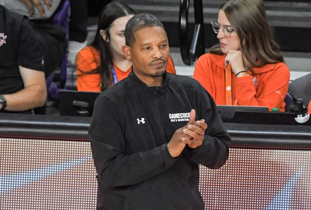 Dec 6, 2023; Clemson, South Carolina, USA; University of South Carolina Head Coach Lamont Paris during the first half  at Littlejohn Coliseum.