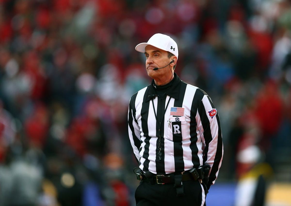 Dec 21, 2013; Albuquerque, NM, USA; NCAA referee Ken Williamson during the game between the Colorado State Rams against the Washington State Cougars during the Gildan New Mexico Bowl at University Stadium. Mandatory Credit: Mark J. Rebilas-Imagn Images