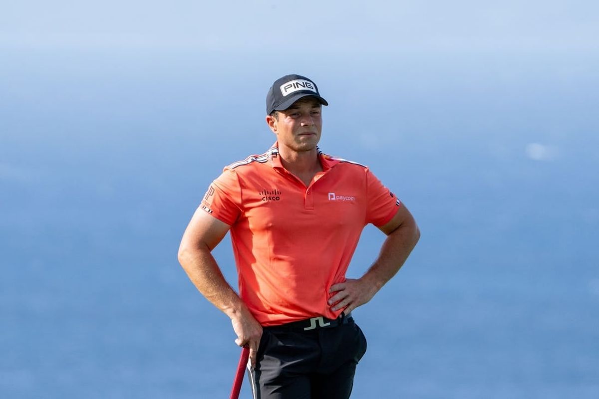 January 4, 2024; Maui, Hawaii, USA; Viktor Hovland on the 14th hole during the first round of The Sentry golf tournament at Kapalua Golf - The Plantation Course.