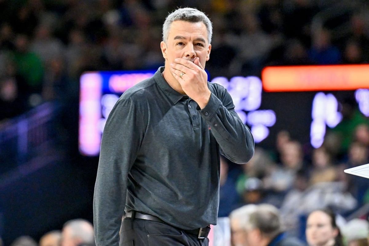 Dec 30, 2023; South Bend, Indiana, USA; Virginia Cavaliers head coach Tony Bennett watches in the first half against the Notre Dame Fighting Irish at the Purcell Pavilion.