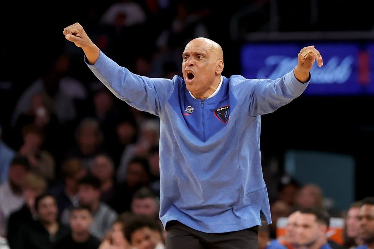 Mar 8, 2023; New York, NY, USA; DePaul Blue Demons head coach Tony Stubblefield coaches against the Seton Hall Pirates during the second half at Madison Square Garden.