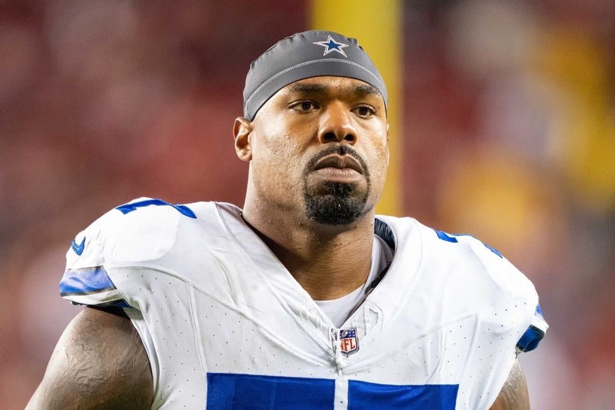 October 8, 2023; Santa Clara, California, USA; Dallas Cowboys offensive tackle Tyron Smith (77) after the game against the San Francisco 49ers at Levi's Stadium.