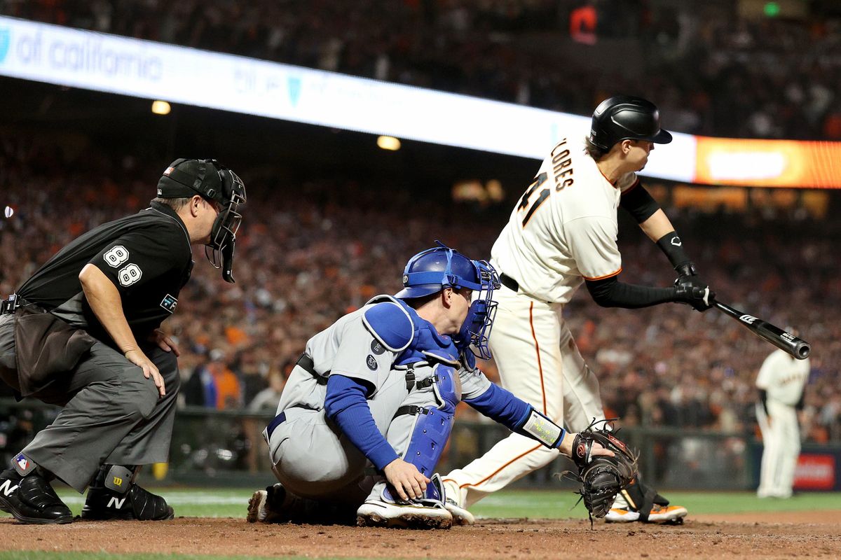 Home plate umpire  Gabe Morales called out Wilmer Flores to end the Dodgers-Giants series.