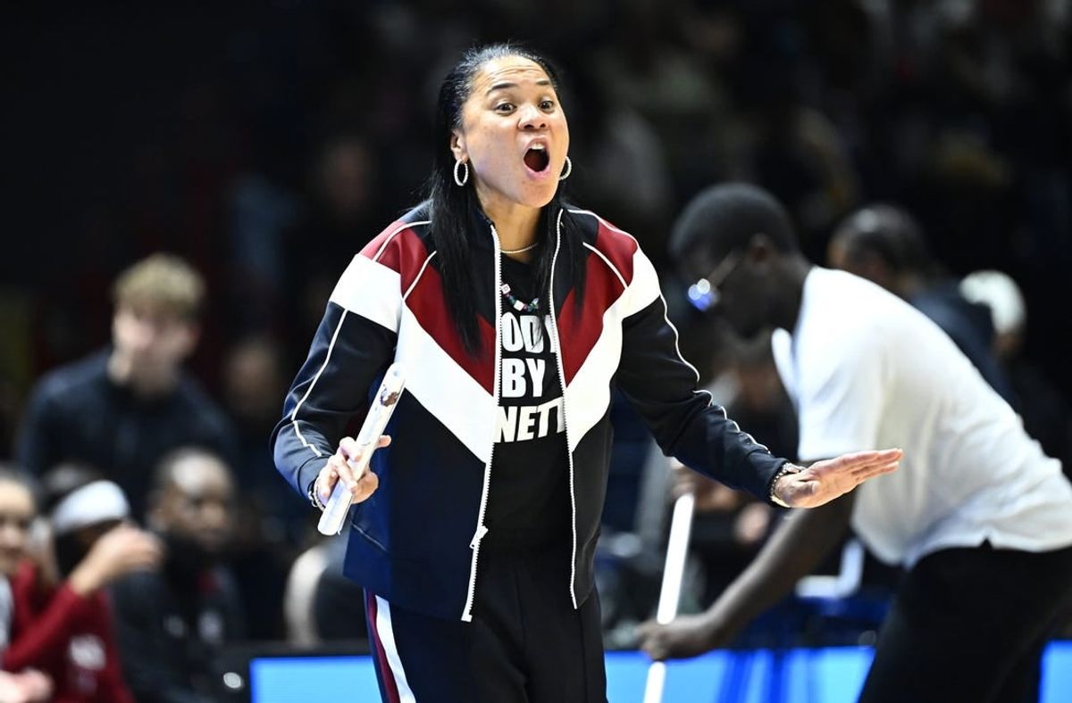 South Carolina Gamecocks head coach Dawn Staley has her program back at No. 1 in the Top 25 poll. Pictured here during the Gamecocks' win over Notre Dame Fighting Irish at Halles Georges Arena in Paris last week.