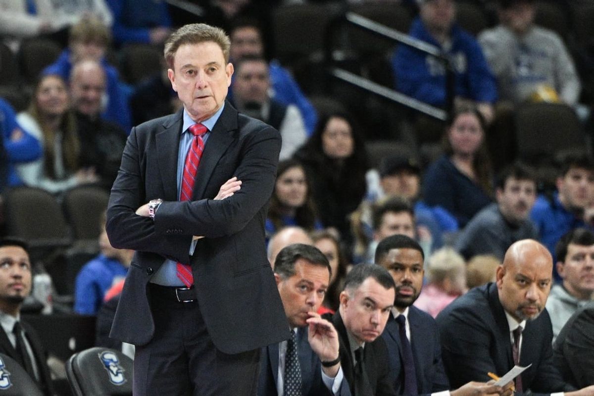 Jan 13, 2024; Omaha, Nebraska, USA;  St. John's Red Storm head coach Rick Pitino watches action against the Creighton Bluejays in the first half at CHI Health Center Omaha.
