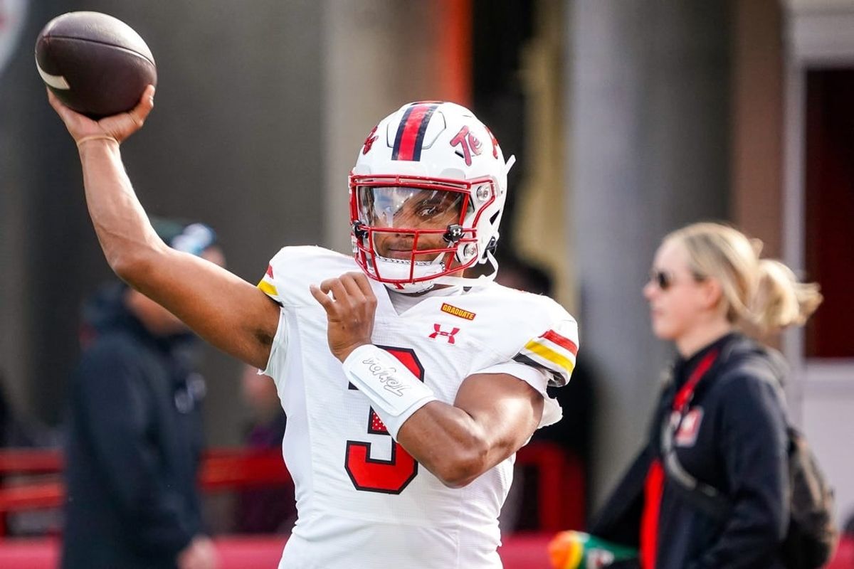 Nov 11, 2023; Lincoln, Nebraska, USA; Maryland Terrapins quarterback Taulia Tagovailoa (3) before the game against the Nebraska Cornhuskers at Memorial Stadium.