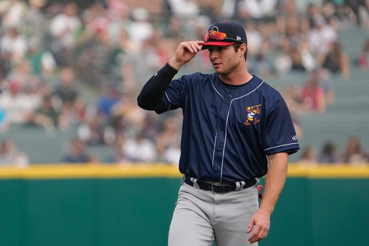 Jun 28, 2023; Columbus, Ohio, USA;  Toledo Mud Hens second baseman Colt Keith (39) warms up prior to the MiLB baseball game against the Columbus Clippers at Huntington Park.