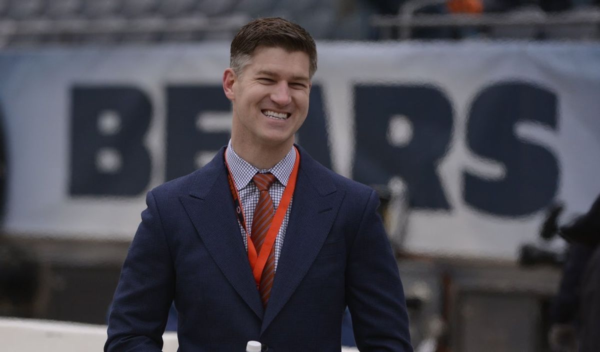 Jan 3, 2016; Chicago, IL, USA; Chicago Bears general manager Ryan Pace before the game against the Detroit Lions at Soldier Field. Mandatory Credit: Matt Marton-Imagn Images