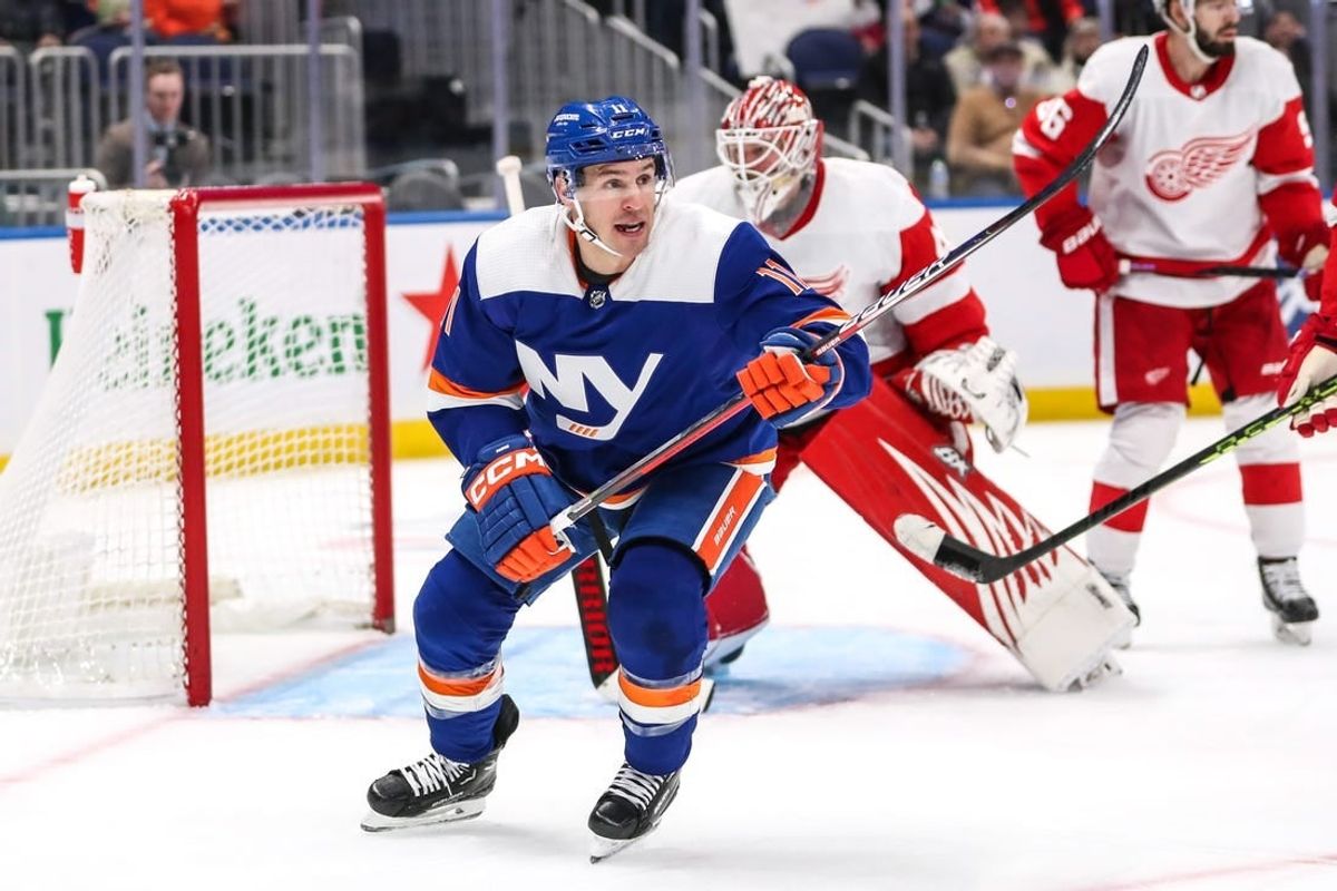Mar 4, 2023; Elmont, New York, USA;  New York Islanders left wing Zach Parise (11) at UBS Arena.