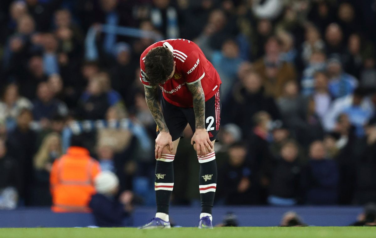 United’s Victor Lindelof, looking sullen