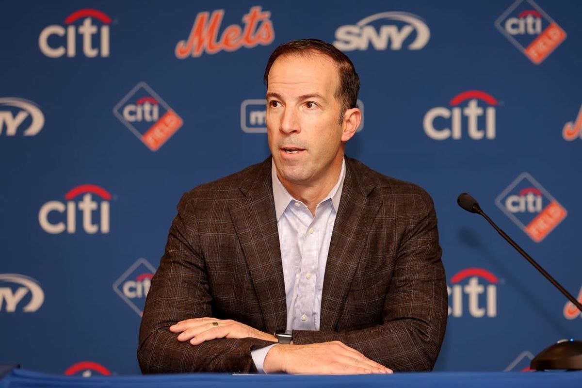 Dec 19, 2022; NY, NY, USA; New York Mets general manager Billy Eppler introduces pitcher Kodai Senga (not pictured) during a press conference at Citi Field.