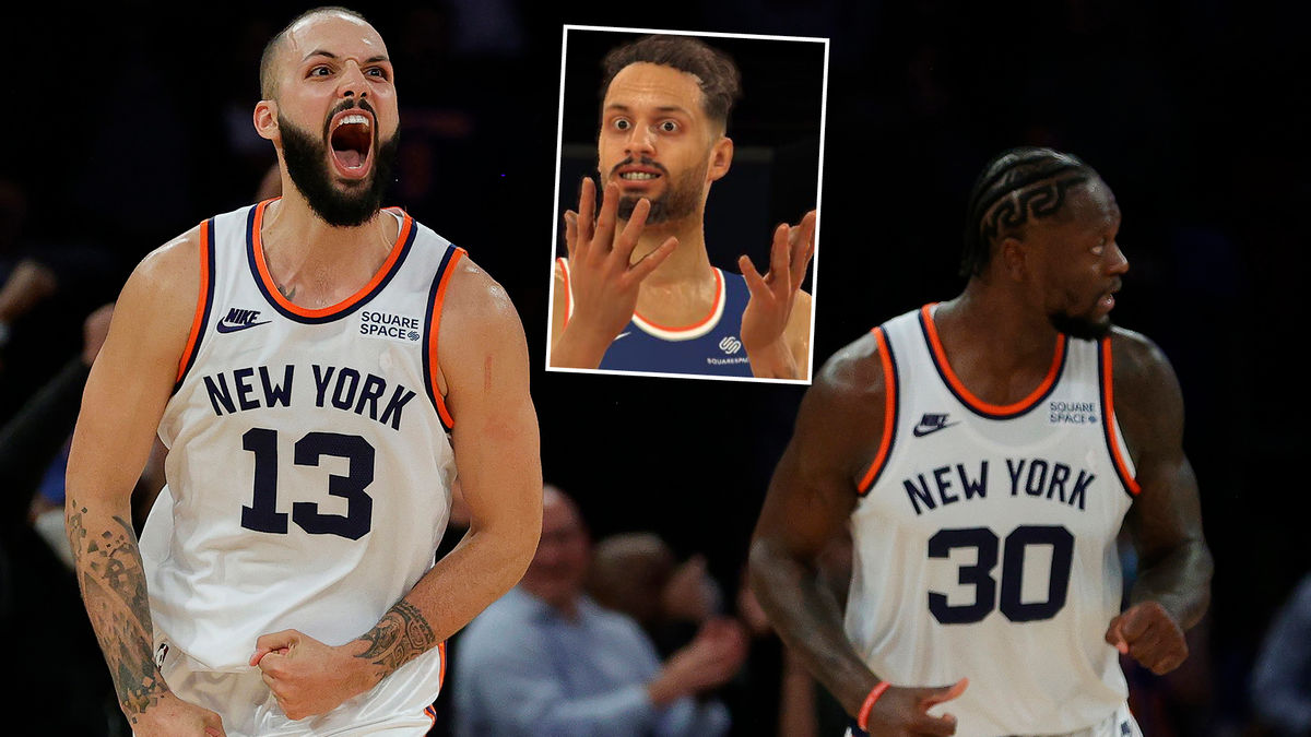 Evan Fournier (l.) and Julius Randle lit it up at MSG last night, Fournier’s horrible  NBA Live rendering (c.)  be damned.