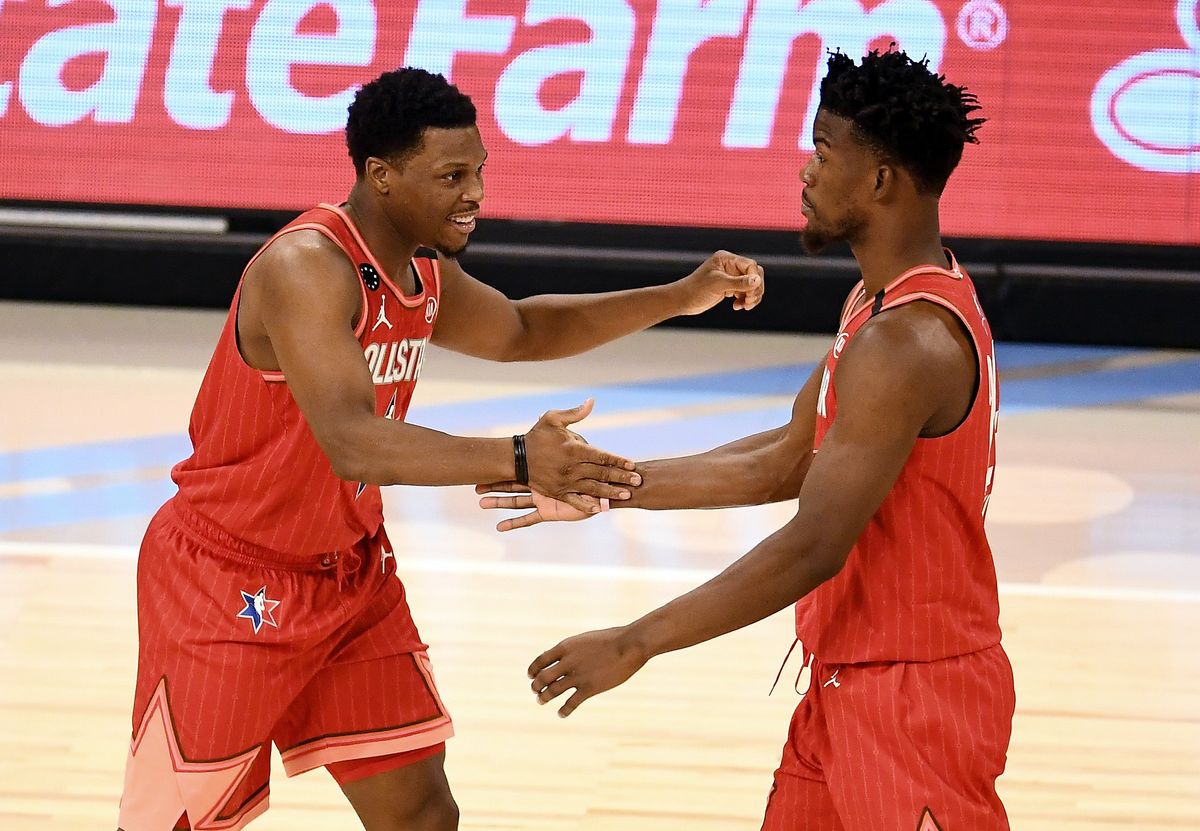 2020 all-stars Kyle Lowry and Jimmy Butler.