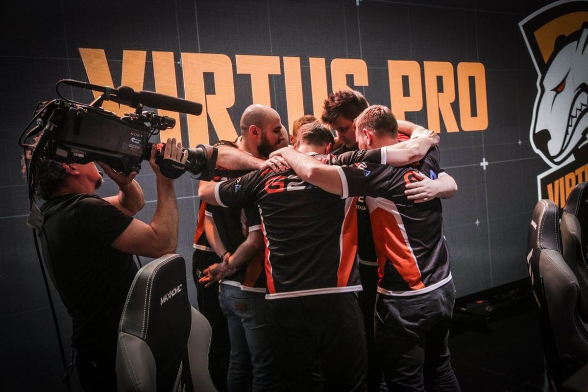 Jan 28, 2017; Atlanta, GA, USA; Virtus.Pro on stage at the ELEAGUE MAJOR Semi Finals at the Fox Theatre. Mandatory Credit: Jeremy Freeman/Turner Sports via Imagn Images