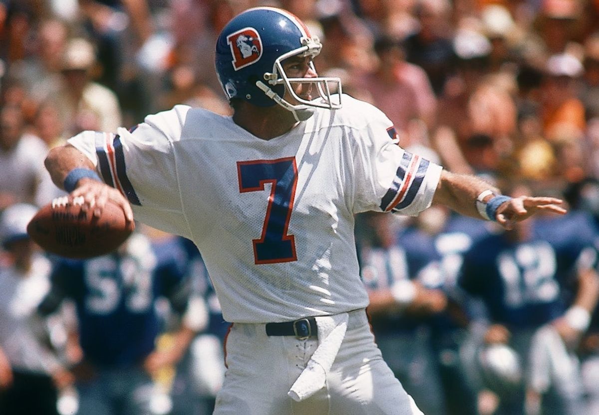 Aug 12, 1978; Denver, CO, USA; FILE PHOTO; Denver Broncos quarterback Craig Morton (7) in action against the Dallas Cowboys during a preseason game at Mile High Stadium. Mandatory Credit: Malcolm Emmons-USA TODAY NETWORK
